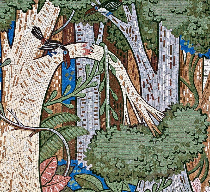 Detalhe de mural no terraço do Ministério da Fazenda